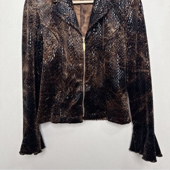Joseph Ribkoff Vintage Womens 8 Velvet Snake Skin Blazer Full Zip - Picture 6 of 14